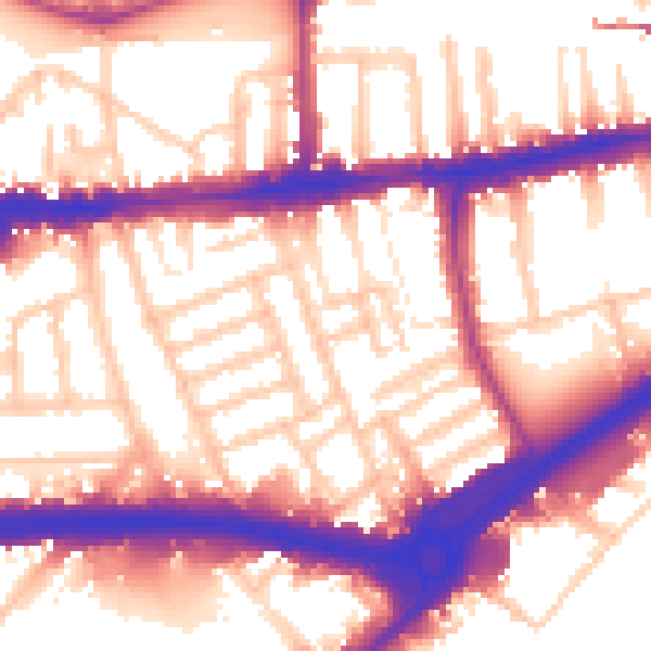 Daytime road noise heatmap for W4 2HT