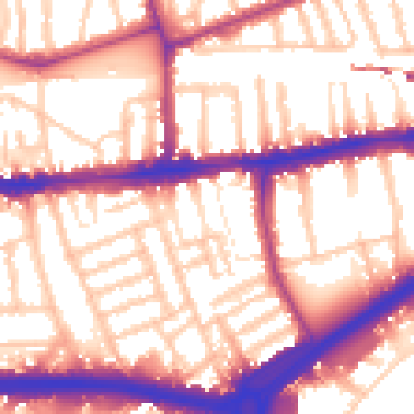 Daytime road noise heatmap for W4 2HW