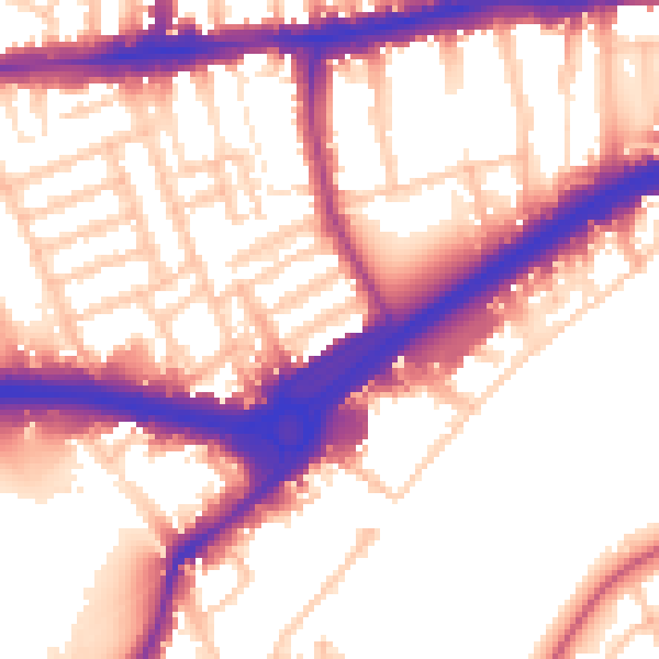 Daytime road noise heatmap for W4 2LB