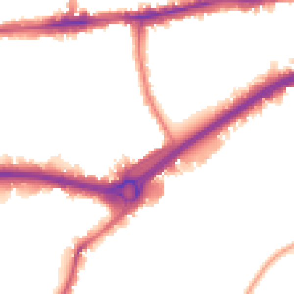 Night-time road noise heatmap for W4 2LB