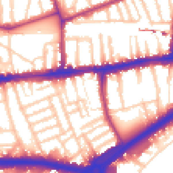 Daytime road noise heatmap for W4 2LH