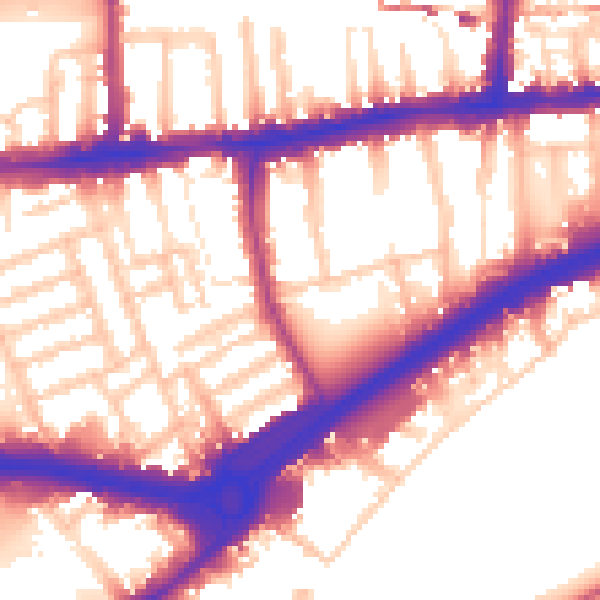 Daytime road noise heatmap for W4 2LL