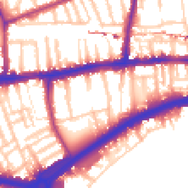 Daytime road noise heatmap for W4 2NW