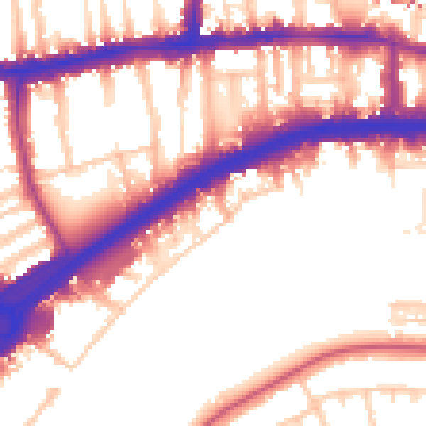 Daytime road noise heatmap for W4 2PF
