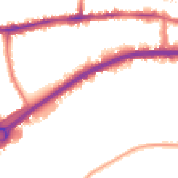 Night-time road noise heatmap for W4 2PF