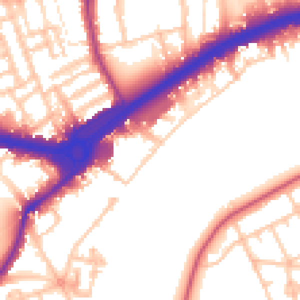Daytime road noise heatmap for W4 2PP