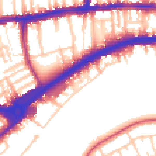 Daytime road noise heatmap for W4 2PZ