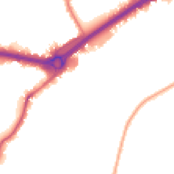 Night-time road noise heatmap for W4 2QH