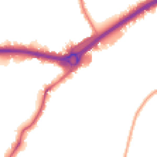 Night-time road noise heatmap for W4 2QJ