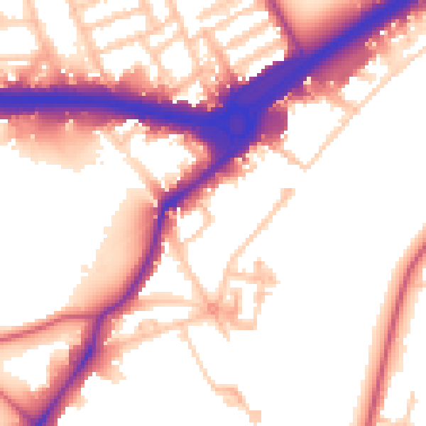 Daytime road noise heatmap for W4 2RH