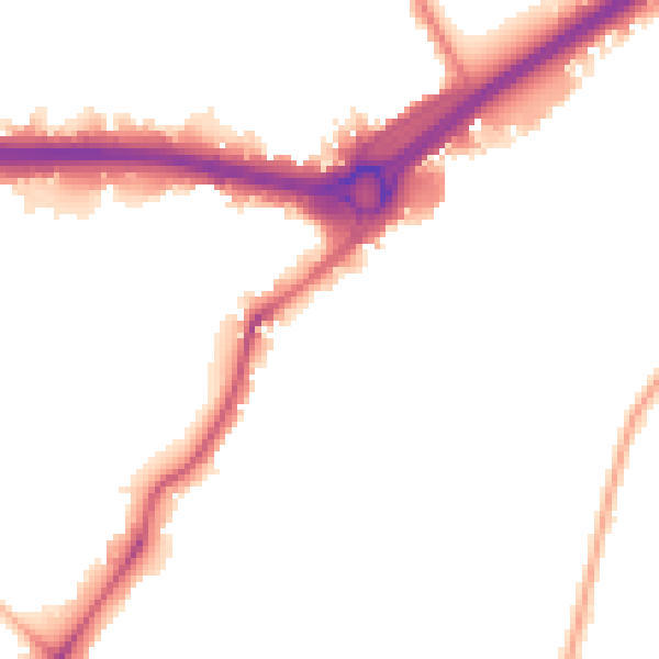 Night-time road noise heatmap for W4 2RH