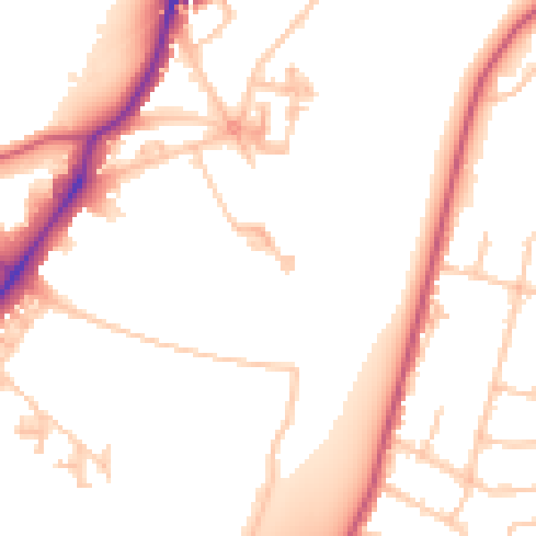 Daytime road noise heatmap for W4 2RJ