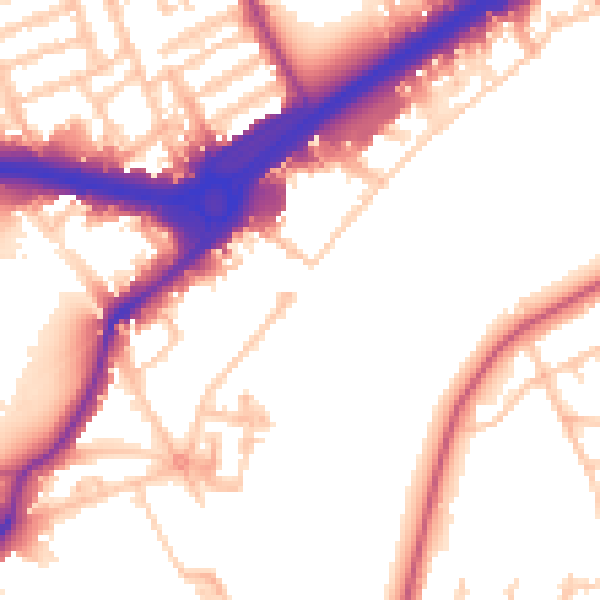 Daytime road noise heatmap for W4 2SR