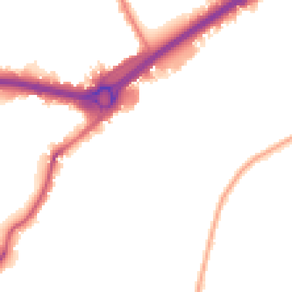 Night-time road noise heatmap for W4 2SR