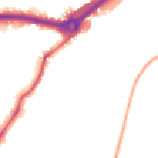 Night-time road noise heatmap for W4 2UE