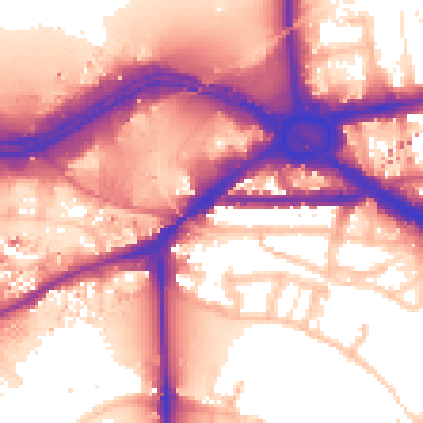 Daytime road noise heatmap for W4 3AG