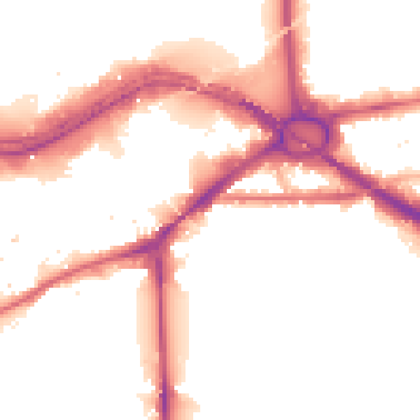 Night-time road noise heatmap for W4 3AG