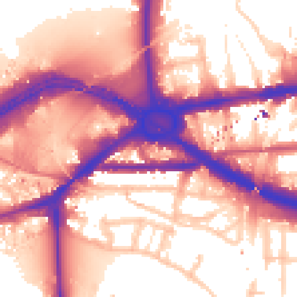 Daytime road noise heatmap for W4 3AS