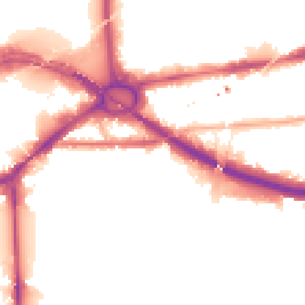 Night-time road noise heatmap for W4 3BJ