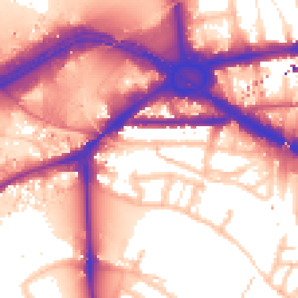 Daytime road noise heatmap for W4 3BP