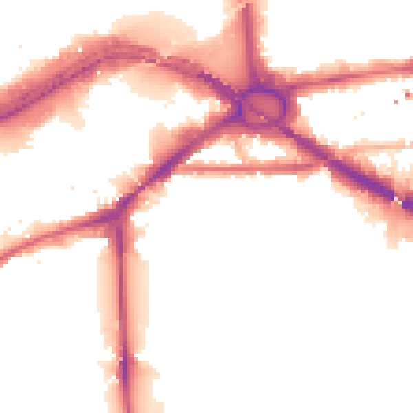 Night-time road noise heatmap for W4 3BP