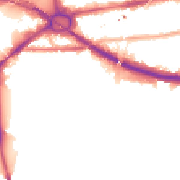 Night-time road noise heatmap for W4 3BX
