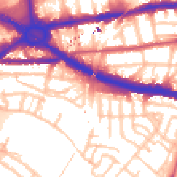 Daytime road noise heatmap for W4 3BY
