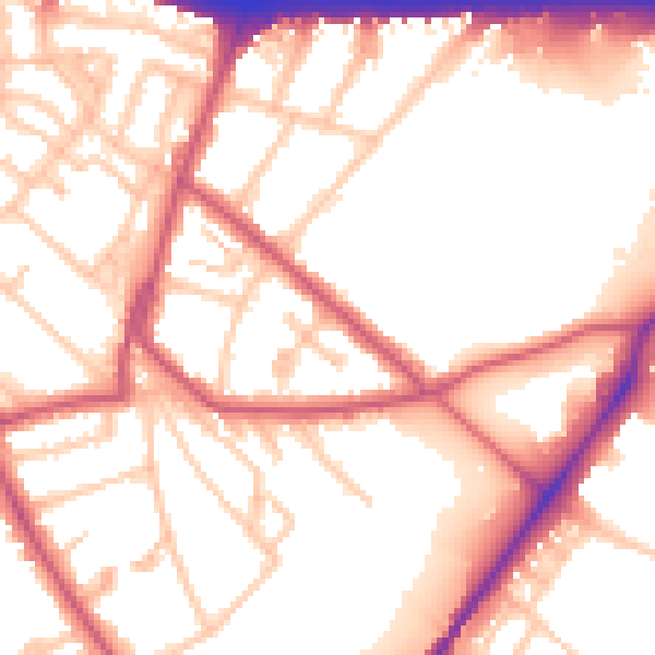 Daytime road noise heatmap for W4 3EL