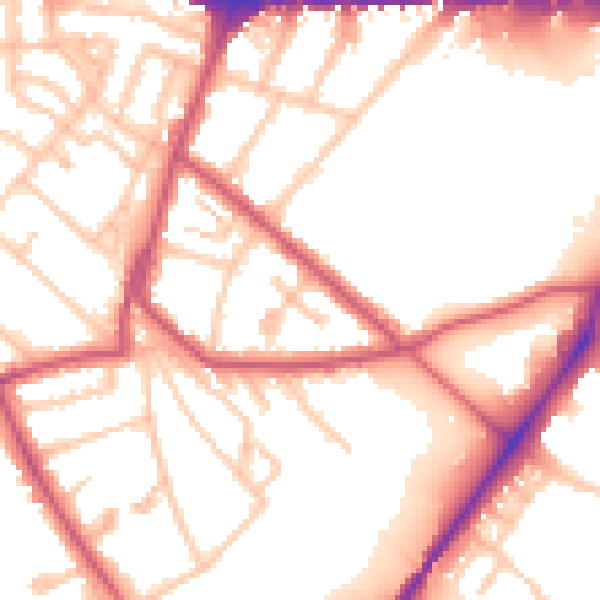 Daytime road noise heatmap for W4 3EW