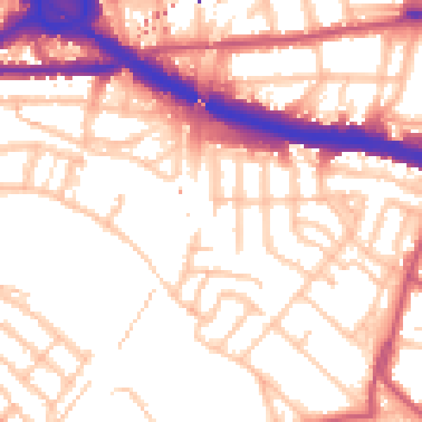 Daytime road noise heatmap for W4 3LX