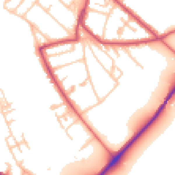 Daytime road noise heatmap for W4 3TE