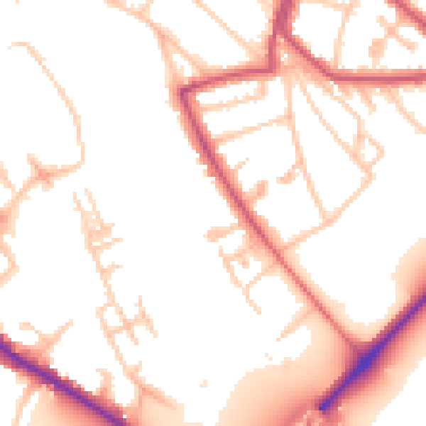 Daytime road noise heatmap for W4 3TP