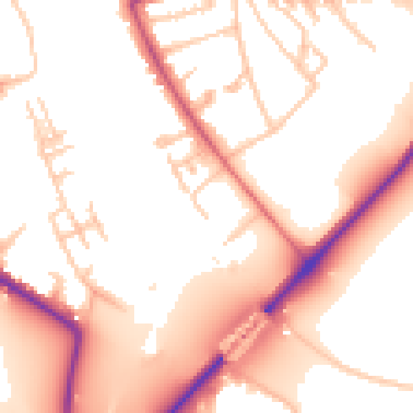 Daytime road noise heatmap for W4 3UR