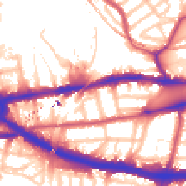 Daytime road noise heatmap for W4 4AH