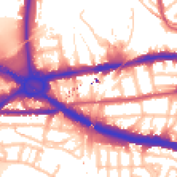 Daytime road noise heatmap for W4 4BD