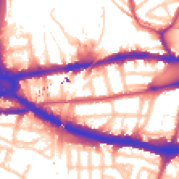 Daytime road noise heatmap for W4 4DB