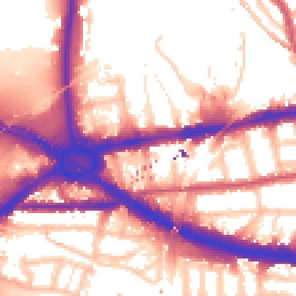 Daytime road noise heatmap for W4 4DR