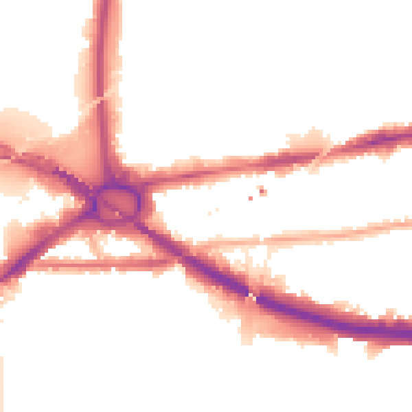 Night-time road noise heatmap for W4 4DW