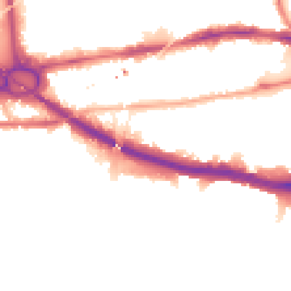 Night-time road noise heatmap for W4 4EE