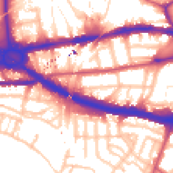 Daytime road noise heatmap for W4 4EF