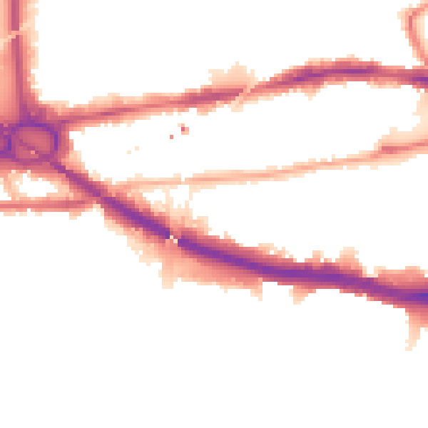 Night-time road noise heatmap for W4 4EF
