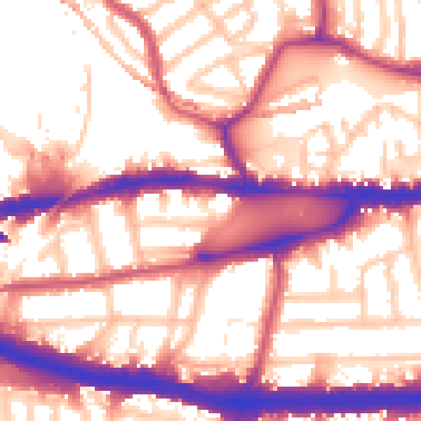Daytime road noise heatmap for W4 4HB