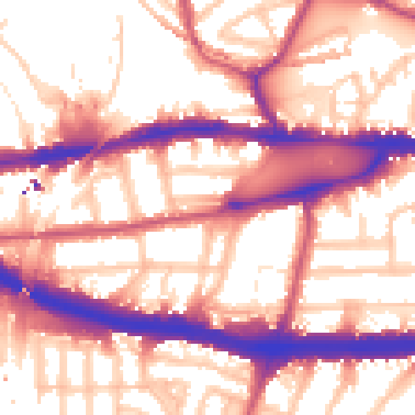 Daytime road noise heatmap for W4 4HG