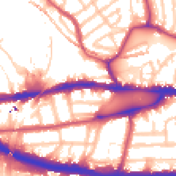 Daytime road noise heatmap for W4 4HS