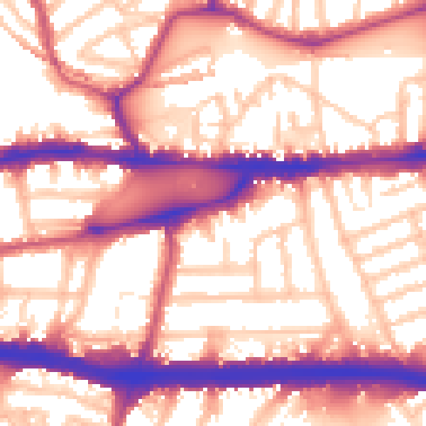 Daytime road noise heatmap for W4 4LP