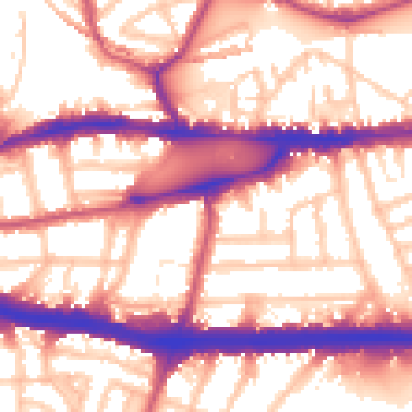 Daytime road noise heatmap for W4 4NF