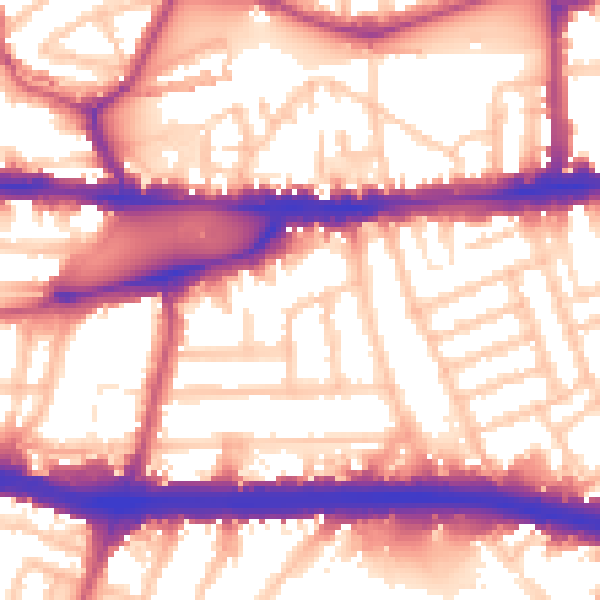 Daytime road noise heatmap for W4 4NU