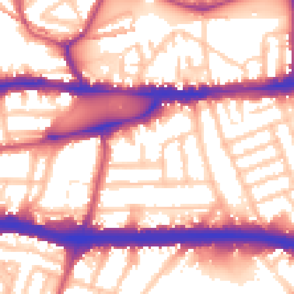 Daytime road noise heatmap for W4 4PD