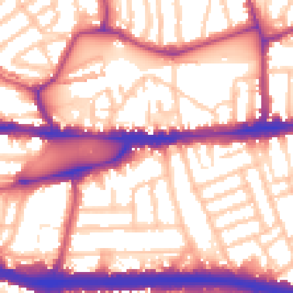Daytime road noise heatmap for W4 4PU