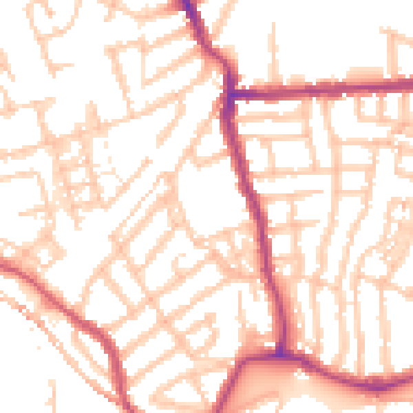 Daytime road noise heatmap for W4 5AL